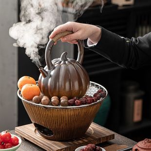 围炉煮茶壶罐罐茶烤奶茶陶壶家用碳炉烤火炉茶炉家用室内网红 新款
