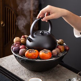 围炉煮茶家用室内罐罐茶煮茶炉烤茶陶壶泡茶电陶炉煮茶器茶具全套