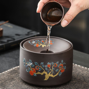 紫砂茶渣缸陶瓷家用桌面水盂建水茶水缸废水桶茶道配件杯洗烟灰缸