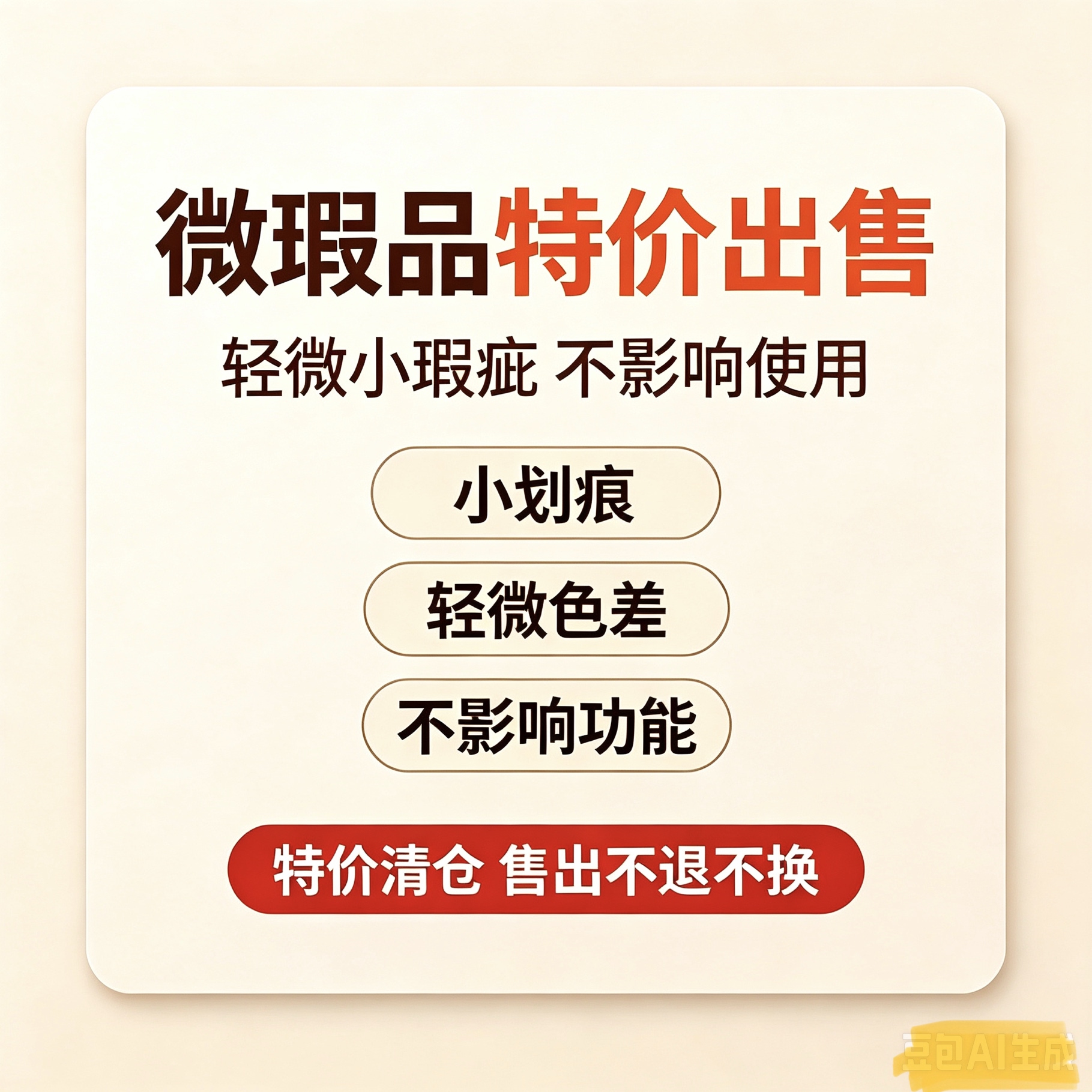 性价比微瑕品丝毫不影响使用