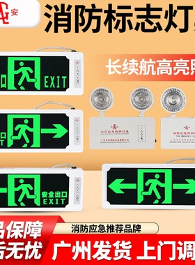 桂安/平安厂消防应急灯PA-ZFZD-E2W-DT2消防指示牌LED220V双头灯