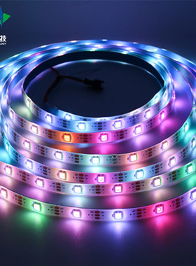 新款5V144珠幻彩RGB低压灯带跑马软灯条5050户外防水灯条