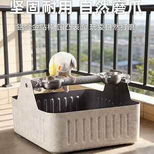 多功能鹦鹉专用定点排便站架玄凤和尚桌面训练厕所定制垃圾桶