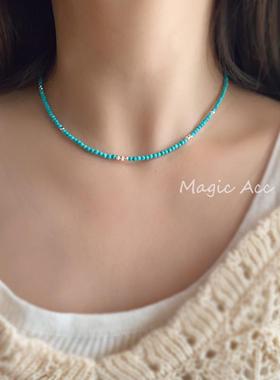 韩国博主同款串珠纯银项链