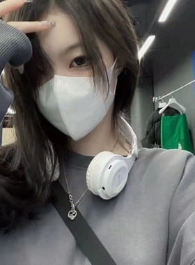 Y2K辣妹拍照耳机无线蓝牙耳机头戴式真无线运动女生穿搭白色耳麦