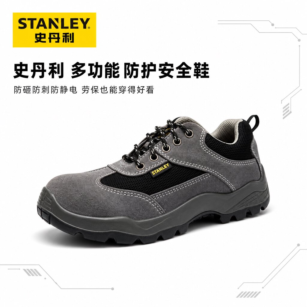 史丹利2022反毛皮设计透气安全鞋图片