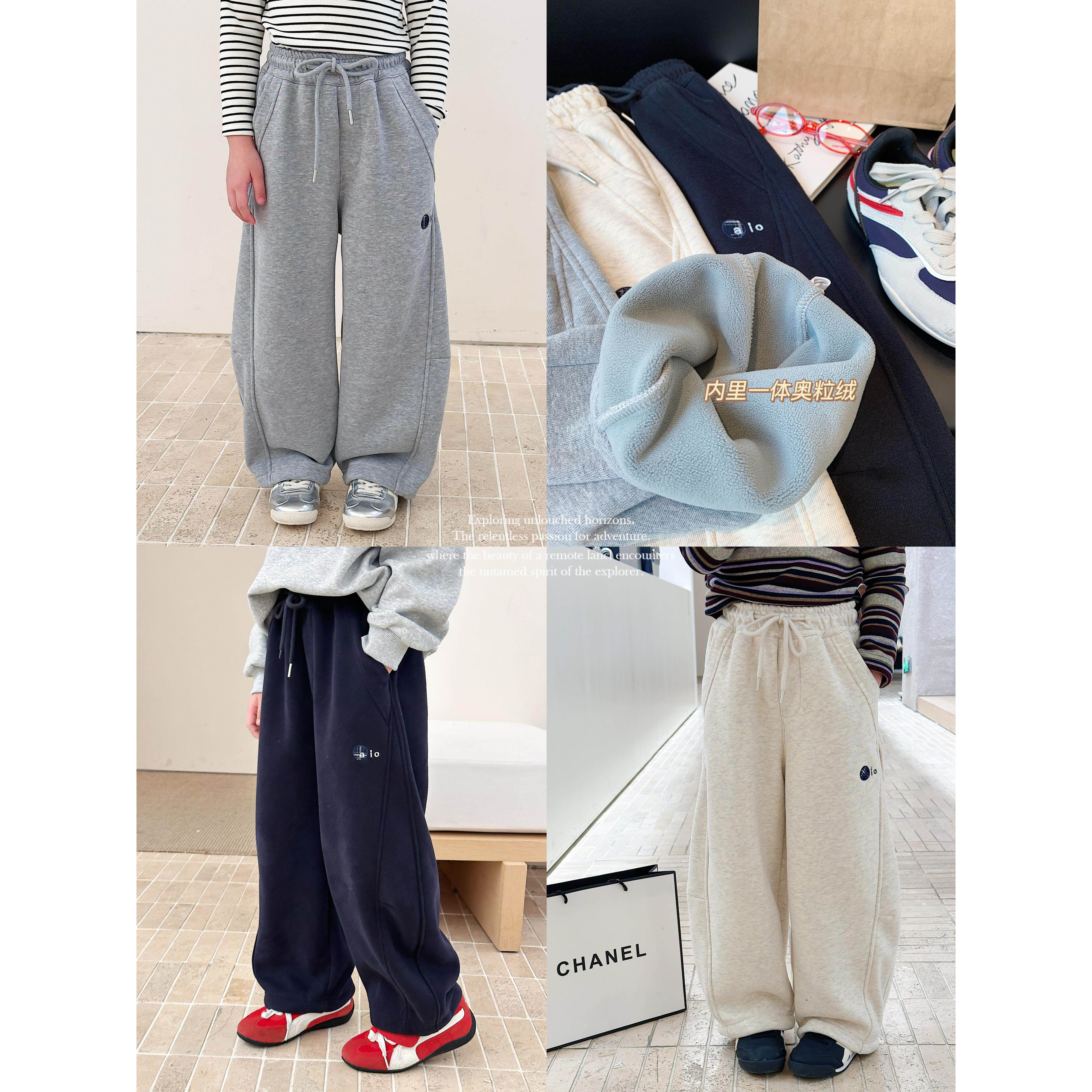 女童加绒裤子2025冬季新款儿童韩版运动卫裤中大童女孩洋气直筒裤