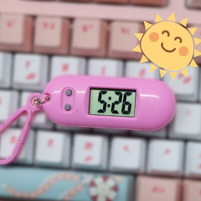 迷你小挂表便携可爱静音考试学习数字显示电子时钟创意随身钥匙扣