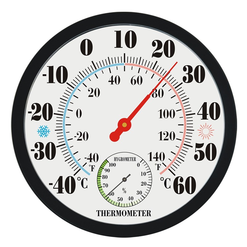 三印工业仓库壁挂式25CM大表盘温湿度计室内家用高精度干湿温度表