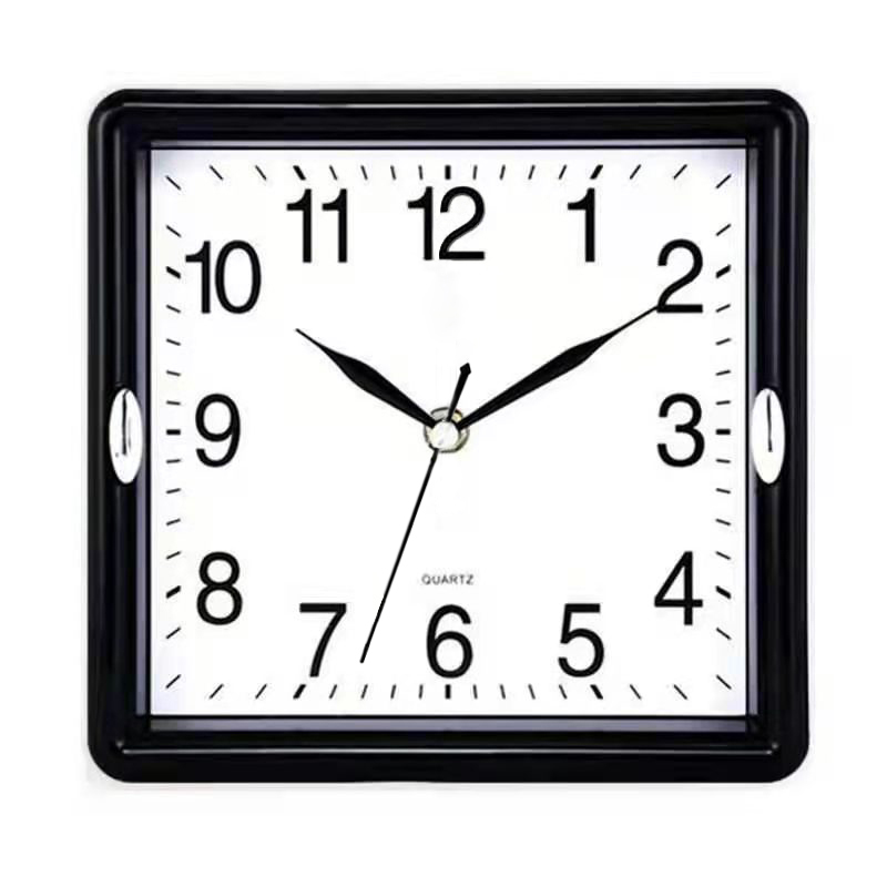 方形电子钟表挂钟客厅静音家用简约创意时尚免打孔石英钟表挂墙上