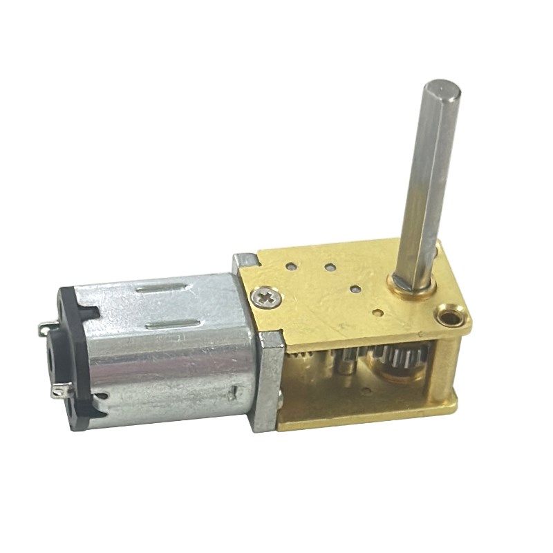 1218-N20减速马达蜗轮蜗杆自锁双轴3V6V12V微型直流齿轮电机