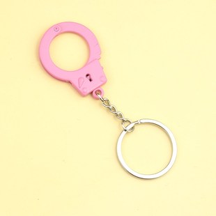 迷你仿真小手铐钥匙扣 金属挂件创意小礼品 新潮宠物双手铐套手指