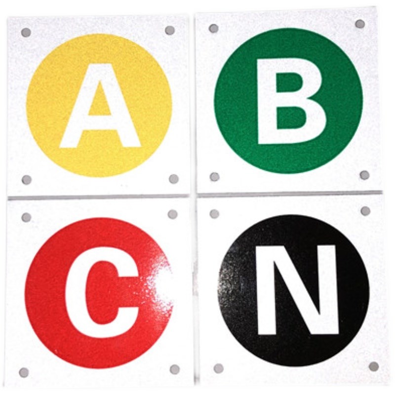 铝反光警示牌电力相序牌ABCN低压高压相序牌电力标识牌杆号牌定做