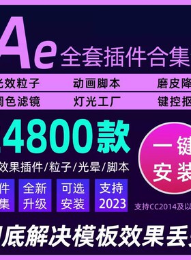 AE插件全套中文合集包调色脚本一键安装2018 2023 winmac系统