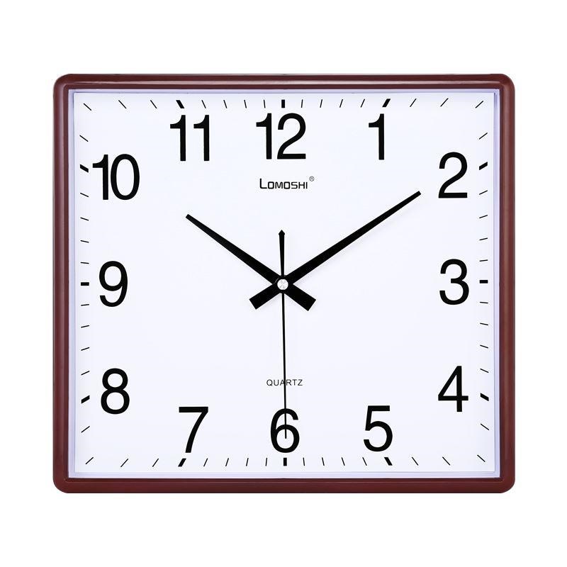 方形电子钟表挂钟客厅静音家用简约创意时尚免打孔石英钟表挂墙上