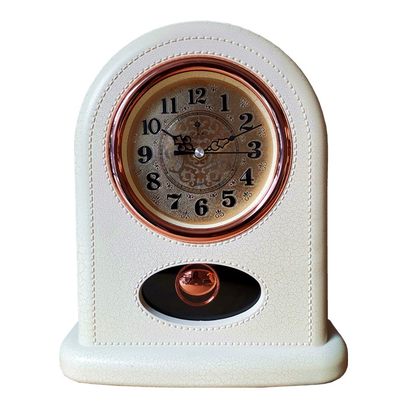 客厅桌面美式摆件卧室创意摇摆复古台式小型钟表家用座钟电子时钟