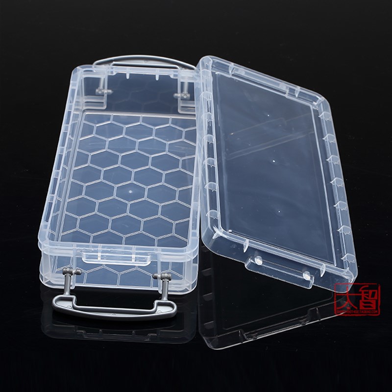 两侧双扣 R582 R585 长方形塑料工具盒透明塑料子元件盒原配件盒