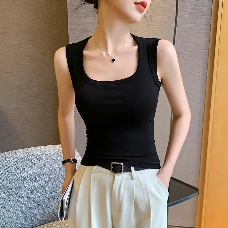 美式工字背心女带胸垫内搭夏薄款宽肩吊带2026夏新上衣遮副乳外穿