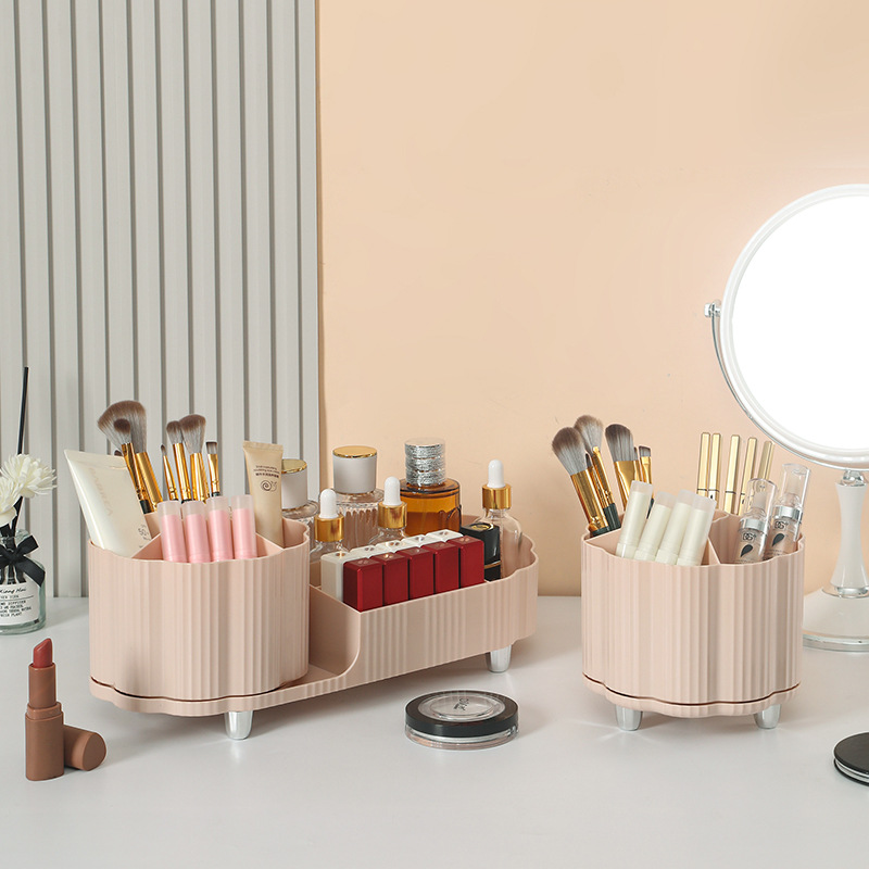 桌面旋转化妆刷收纳筒化妆品收纳盒置物架台面梳妆台口红眼影笔筒