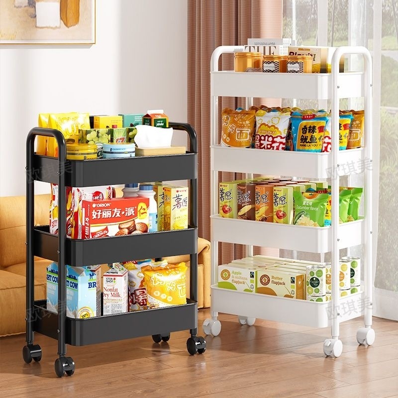 小推车置物架落地厨房浴室移动零食卫生间多层卧室床头收纳储物架