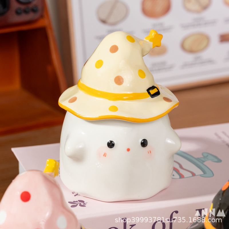 生日礼物稀奇古怪幽灵马克杯带盖陶瓷杯送毕业女友礼品伴手礼水杯