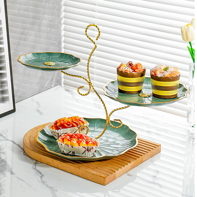 轻奢多层塑料水果盘客厅茶几家用装饰品前台高档甜品台点心糖果盘