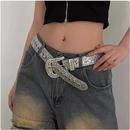饰 皮带装 亚文化镶钻腰带朋克y2k辣妹千禧水钻百搭女装 饰牛仔裤