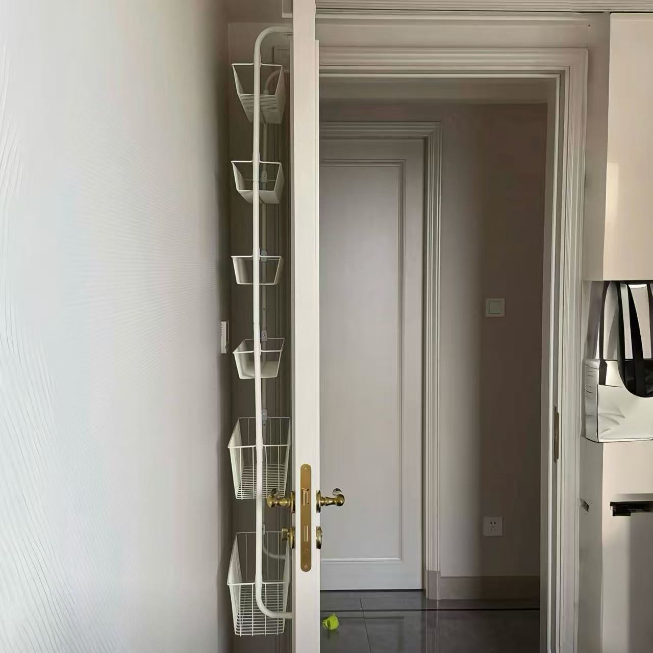 日系挂在门后的置物架15cm免打孔多层超薄浴室卧室门后收纳挂篮架