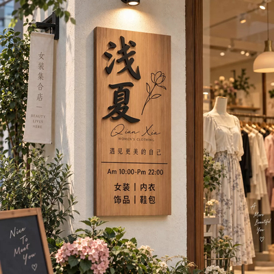 高端女装店铺门头招牌定制