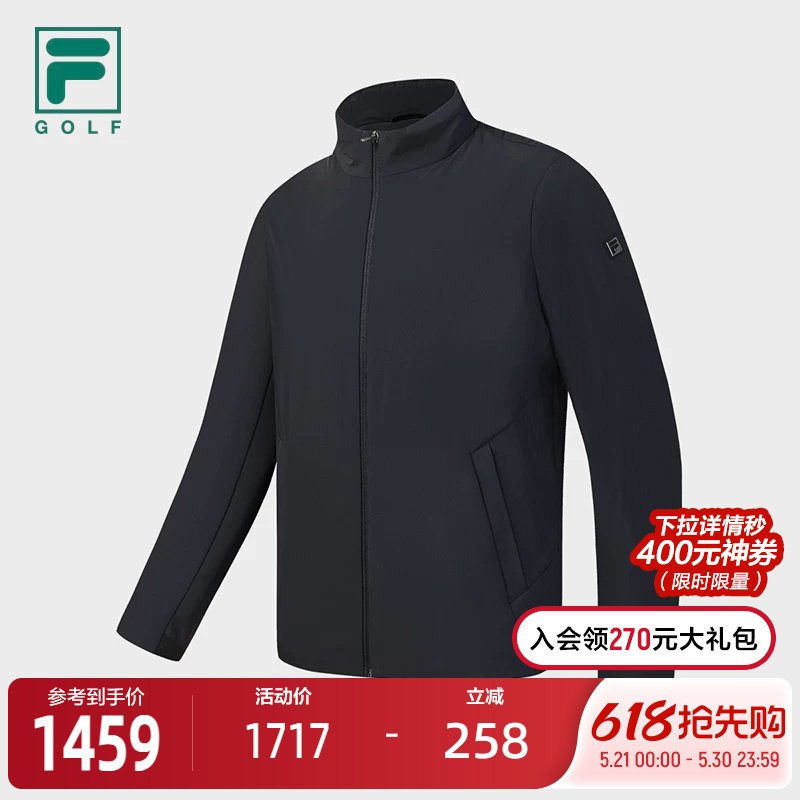 FILA 斐乐官方男士棉服2026春季新款高尔夫运动简约立领保暖外套