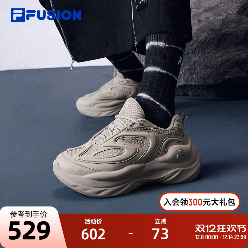 FILA FUSION斐乐潮牌BUZZARD陨石鞋女鞋老爹鞋2023厚底休闲鞋