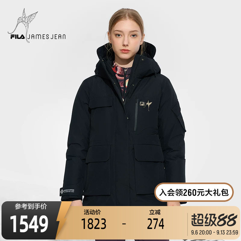 FILA斐乐女士中长款羽绒服