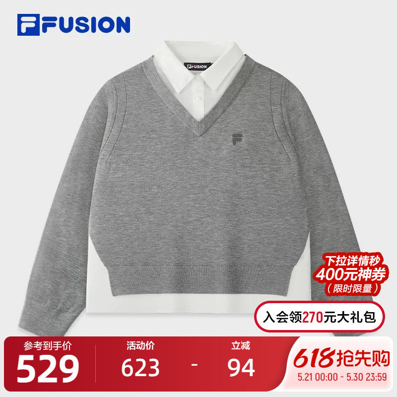 FILA FUSION斐乐潮牌女子编织衫2026夏季新款时尚休闲