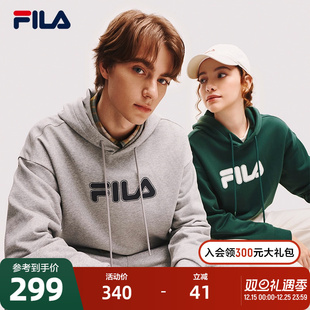 休闲宽松针织长袖 FILA 新款 连帽卫衣2025秋季 上衣 斐乐官方情侣款