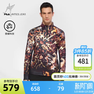 户外保暖长T 上衣2024冬新款 FILAxJames Jean联名系列男子针织长袖