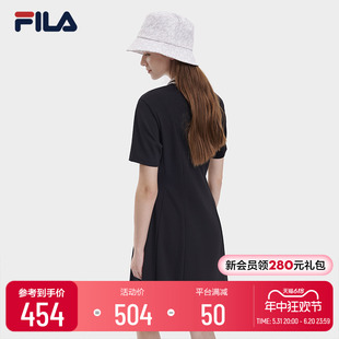 FILA 显瘦裙子 斐乐官方女子连衣裙2023秋季