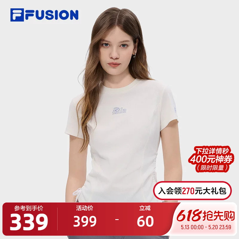 FILA FUSION斐乐潮牌女子针织短袖衫2026夏季新款时尚