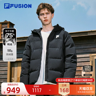 FILA FUSION斐乐潮牌情侣款羽绒服冬季短款防风宽松保暖加厚外套