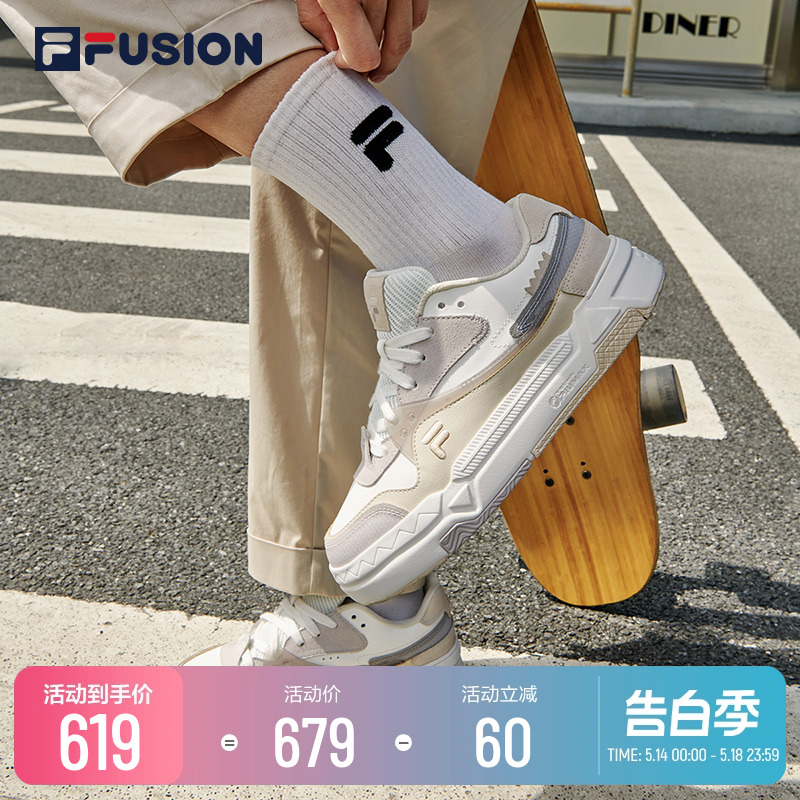 FILA FUSION斐乐潮牌BANK女鞋板鞋街头厚底鞋运动鞋休闲鞋低帮鞋