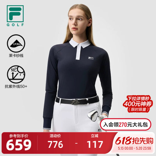 FILA斐乐女士针织长袖POLO衫