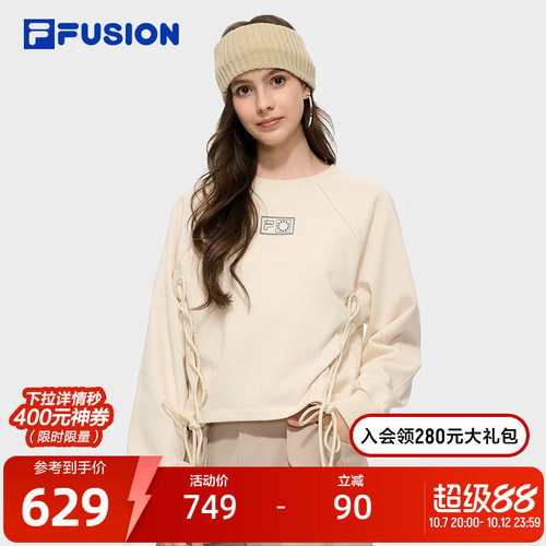 FILA FUSION | DOE斐乐潮牌女子套头卫衣秋新款休闲针织上衣