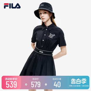 裙 学院风修身 潮流衬衫 显瘦时尚 FILA 斐乐女子连衣裙2022夏季