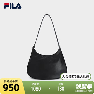 斐乐官方黑色女款 包包斜挎包运动单肩包小包休闲包 FILA 挎包