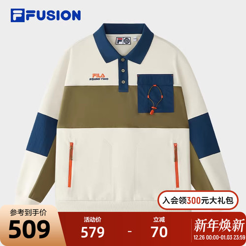 FILAFUSION斐乐男子长袖POLO