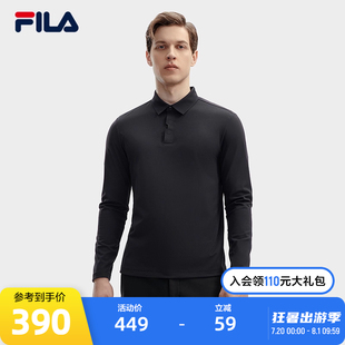 休闲简约基础上衣 FILA 斐乐官方男子针织长袖 POLO衫 2024春季