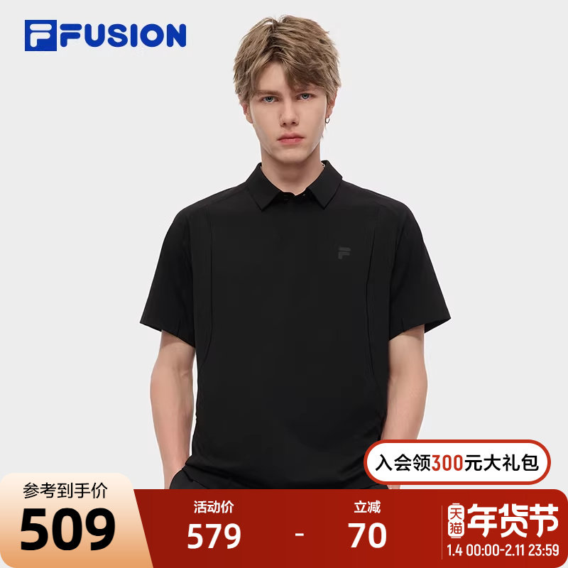 FILA FUSION斐乐潮牌男子针织短袖POLO衫2025秋新款宽松速干上衣,运动服/休闲服装,运动POLO衫,淘宝优惠券,粉丝福利购,淘宝优惠卷
