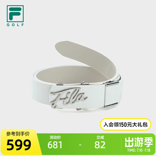 FILA 斐乐官方女子腰带2024冬新款简约黑色高尔夫运动自动扣皮带