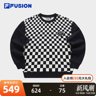新款 FILA FACETASM斐乐潮牌男子棋盘格卫衣2023冬季 FUSION