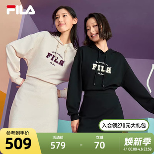 新款 运动休闲连帽宽松显瘦打底卫衣裙 斐乐连衣裙2024秋季 FILA