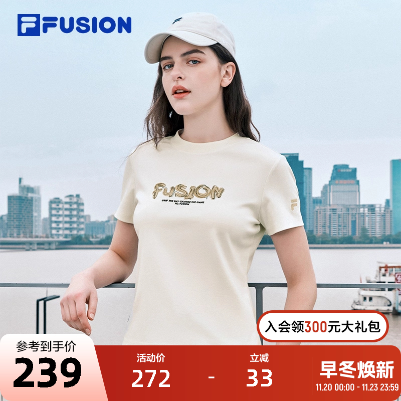 FILAFUSION斐乐女士针织短袖衫